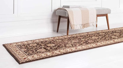 Rugs.com Aditi Collection Rug – 3' x 19' 8 Runner Brown Low Rug Perfect for Living Rooms, Large Dining Rooms, Open Floorplans