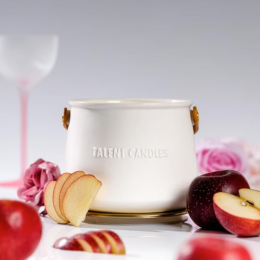 Candles for Home Scented - Scandinavian Style 3 Wick Candle - 30 Hours Long-Lasting Ceramic Candle Jar - Soy Candles Non Toxic with Minimalist Design - Grapefruit Rose