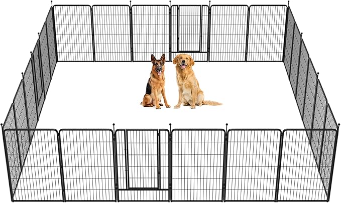 FXW Instant Unleashed Dog Playpen, Portable Pet Fence for Outdoor, RV Trips, and Camping, 45inch, 24 Panels for Large Dogs│Patented