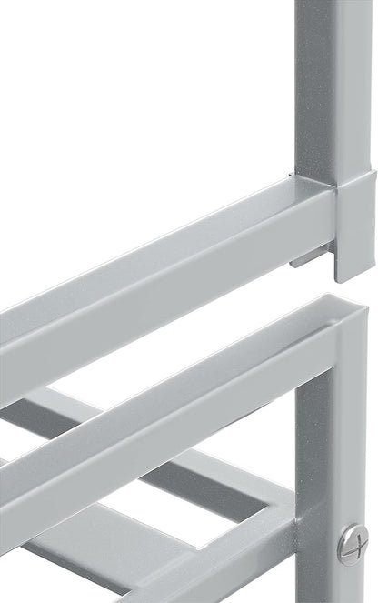 SIMPLE HOUSEWARE 3-Tier Stackable Metal Panel Shoes Rack, Silver