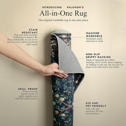 Runner Rug Washable Kitchen Runner: 2'x 6' Hallway Runner Rugs Stain Resistant Non Slip Low Pile Soft Carpet Runners for Hallways Bedroom Entryway Indoor Beside Bathroom Laundry Room Farmhouse