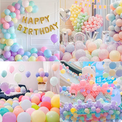 400 Pack Pastel Balloons 12 Inch Candy Colored Multicolor Rainbow Assorted Colors Macaron Latex Bulk Balloon 12 Kinds Colorful for Birthday Wedding Bridal Baby Shower Supplies Party Decorations