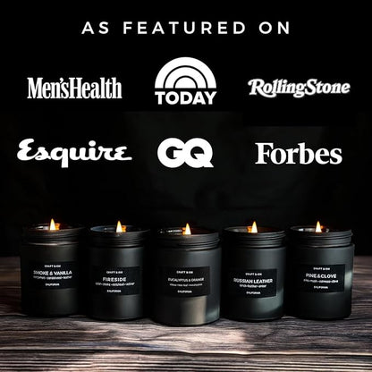 Craft & Kin Premium Orange & Eucalyptus Candle | Black Scented Candles for Home | Long Lasting with 45 Hour Burn Time, 7.6oz | Soy Candle | Aromatherapy at Home | Gifts for Men