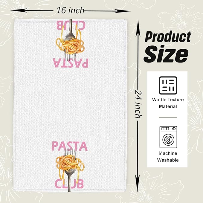 Trendy Pasta Noodle Kitchen Dish Towels, Gifts for Pasta Lovers, Modern Italian Spaghetti Food Decorative Hand Tea Towels for Kitchen, 16x24 Inch