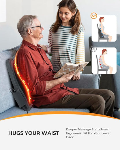CooCoCo Shiatsu Back Massager for Pain Relief Deep Tissue, FSA Eligible, HSA Lower Back Massager with Heat, 4D Rolling Up and Down Back Massage, Christmas Birthday Gifts for Men Women Him Her(Corded)
