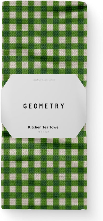 GEOMETRY Kitchen Towel – Spring & Summer Quick Dry Microfiber Dish for Kitchen Drying – Premium Quick Dry, Merry Green