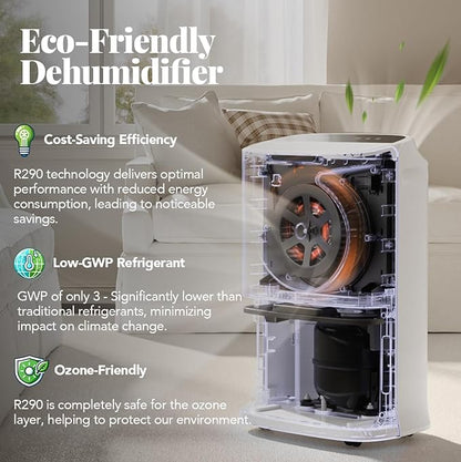 5000 Sq.Ft Energy Star 2024 Dehumidifier, Max 90 Pint Smart Wifi Humidity Control Dehumidifier for Home, Basement, Large Rooms, 1.45 Gallon, 3 Modes, Auto Defrost, 24H Timer, Child Lock