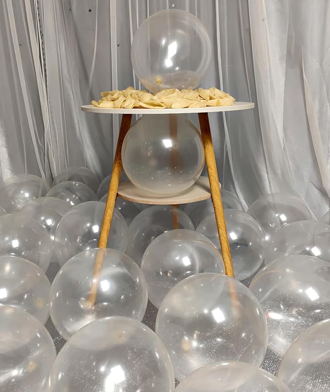 300 Pack Clear Balloons 12 Inch Latex Clear Latex Party Balloon Bulk for Various Party Events Decorations