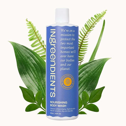 Ingreendients Moisturizing Body Wash For Sensitive, Dry & All Skin Types - pH Balanced, Natural, Organic, Non-Toxic, Vegan, Sulfate-Free, Paraben-Free, Gluten-Free (16 FL. OZ)