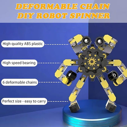 6pcs Transformable Fidget Spinners Children's Advanced Fidget Toys for Stress Relief Ideal Fidget Spinners for Sensory Toys for Boys and Girls with Autism，Party Favors