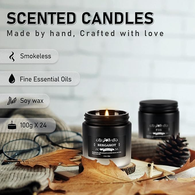 Scented Candles Gifts Set 12 Pack Soy Wax Travel Tin Jar Candles for Home 3.05 OZ for Mom for Christmas, Birthday, Thanksgiving, Mother's Day(Gradient Color)