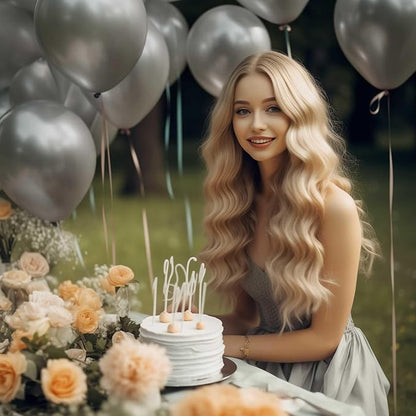 130PCS Gray Balloons, Latex Balloons Different Sizes 18/12/10/5 Inch, Helium Balloons with Ribbon, Party Balloon Set for Birthday Wedding Graduation Anniversary Baby Shower Decorations.