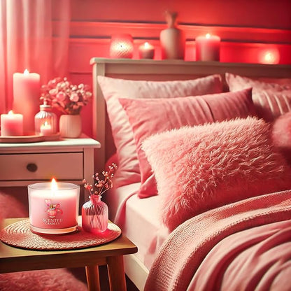 Pink Candles, Scented Candle Gift Set for Stress Relief, 6 Votive Candles for Women and Men, Birthday Candle Gifts for Women, Candles Gifts for Women (Pink, 14 oz)