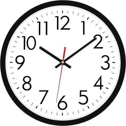 Lumuasky Wall Clock, Silent Non-Ticking 12 Inch Quartz Battery Operated Round Analog Wall Clock for Classroom,School, Office, Living Room, Bedroom,Kitchen
