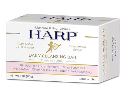 HARP pH-Balanced (5.0-6.0) Body Wash Bar. ZERO saponified oils. Protects Moisture Barrier. Gentle for Sensitive/Dry skin. + Shea Butter/Borage Oil. Non-Comedogenic. VANILLA LAVENDER Fragrance. 5oz