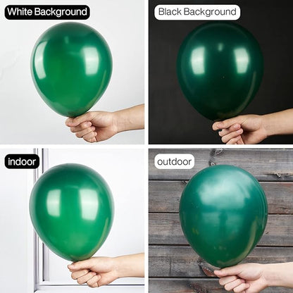 PartyWoo Dark Green Balloons 50 pcs 12 Inch Pearl Hunter Emerald Forest Green Balloons for Baby Shower Graduation Christmas Jungle Safari Birthday Party Decorations Green-Z01