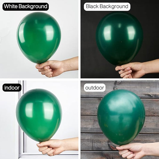 PartyWoo Dark Green Balloons 50 pcs 12 Inch Pearl Hunter Emerald Forest Green Balloons for Baby Shower Graduation Christmas Jungle Safari Birthday Party Decorations Green-Z01