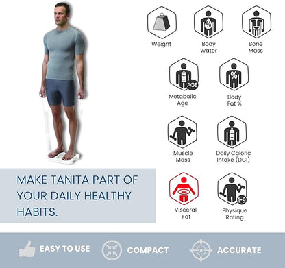 Tanita BC-568 InBody Digital Scale - Japan Technology Segmental Body Composition Analyzer with Smart BMI, Fat, Muscle Mass Measurement, and Nutrition Tracking - FDA Cleared, HSA/FSA Eligible