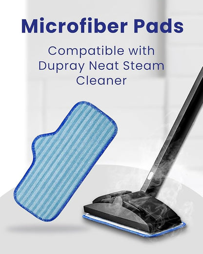 Microfiber Pads Compatible with Dupray Neat Steam Cleaner, Reusable Steam Mop Replacement Pads Fit for Dupray Steam Cleaner Accessories, Steamer cloth cover Durable & Washable - 6 Pack