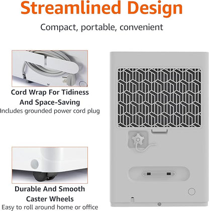 Amazon Basics Large Dehumidifier for Rooms, Energy Star Certified, Effectively Reduces Humidity, With Continuous Drain Pump, Timer, Auto-Defrost, Overflow Protection, up to 4000 SFT, 50 Pint, White