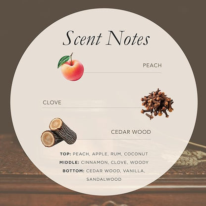 Bia Candle Co Soy Blend Candle, Spiced Peach & Apple with Rum & Coconut, Cinnamon & Clove Over Cedar, Vanilla & Sandalwood – Clean Long Burn, Lead-Free Wick – Fall Vibe, 7 oz
