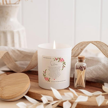 Friendship Gift for Best Friend | Personalized Soy Wax Candle with Gift Box, Cozy Scent & Heartfelt Message-White/Vanilla