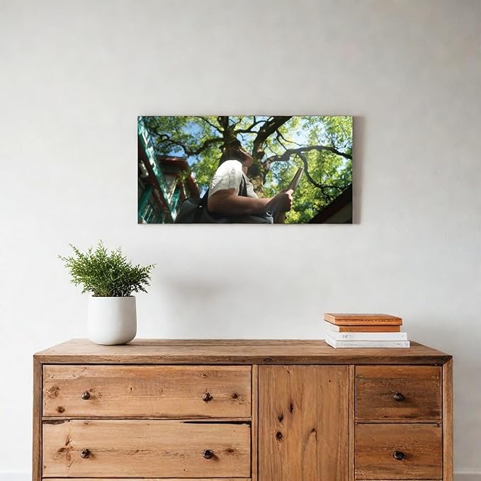 Sunset Meadow Canvas Wall Art Painting Home Modern Artwork Decorations Framed for Living Room Bedroom Office 40x20 Inch(24x12 Inch) (Asian, Color1, 24L x 12W)