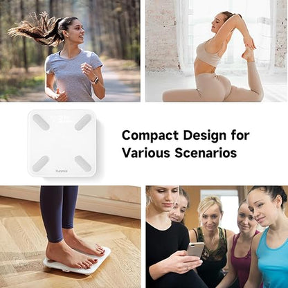 Yunmai Smart Scale with BMI, Body Fat, Muscle Mass, Digital Weight Body Fat Scale Mini, 13 Body Composition Scale Bluetooth Health Apps Compatible, Rechargeable 400lb