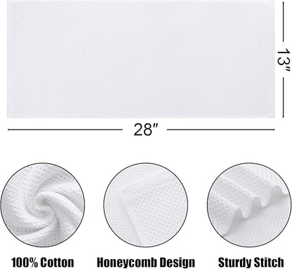 Kitinjoy 100% Cotton Waffle Weave Kitchen Towels, 8-Pack Super Soft and Absorbent Dish Towels for Drying Dishes, Kitchen Hand Towels, 13 in x 28 in, White