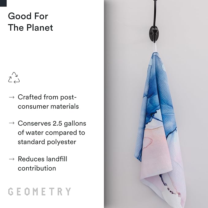 GEOMETRY Kitchen Tea Towels - Quick Dry Microfiber Dish Towels for Kitchen Watercolors, 18" x 30" 2 Pack