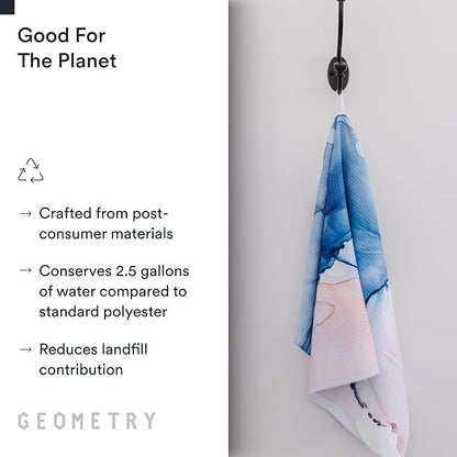 GEOMETRY Kitchen Tea Towels - Quick Dry Microfiber Dish Towels for Kitchen Watercolors, 18" x 30" 2 Pack