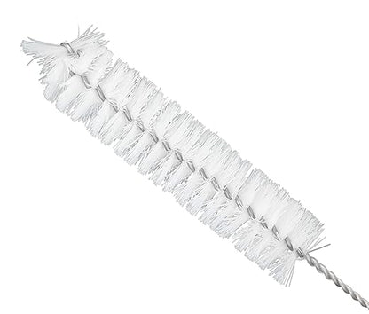 EISCO 12PK Bristle Cleaning Brushes with Fan-Shaped Ends, 9" - Twisted Stainless Steel Wire Handle - Ideal for 0.6" - 0.8" Diameter Tubes, Bottles, Flasks, Cylinders, Jars, Vases, Cups