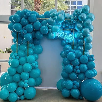 Peacock Blue Balloons 12 Inch, 100 Pack Turquoise Blue Balloon Teal Blue Latex Balloons Matte Dark Teal Aqua Blue Helium Balloons for Birthday Baby Shower Wedding Whale Theme Party Decorations