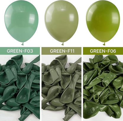 PartyWoo Sage Green Balloons 50 pcs 12 Inch Matte Dusty Olive Boho Green Eucalyptus Latex Helium Balloons for Wedding Baby Shower Gender Reveal Birthday Graduation Safari Party Decorations Green-F03