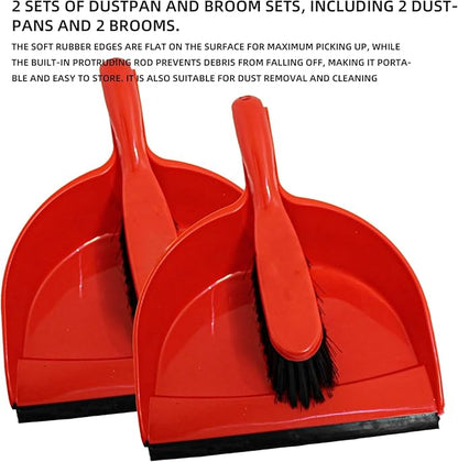 Dustpan and Brush Sets, 2 Sets Plastic Mini Dustpan and Brush, Cleaning and Combo, Tiny Cleaning Broom