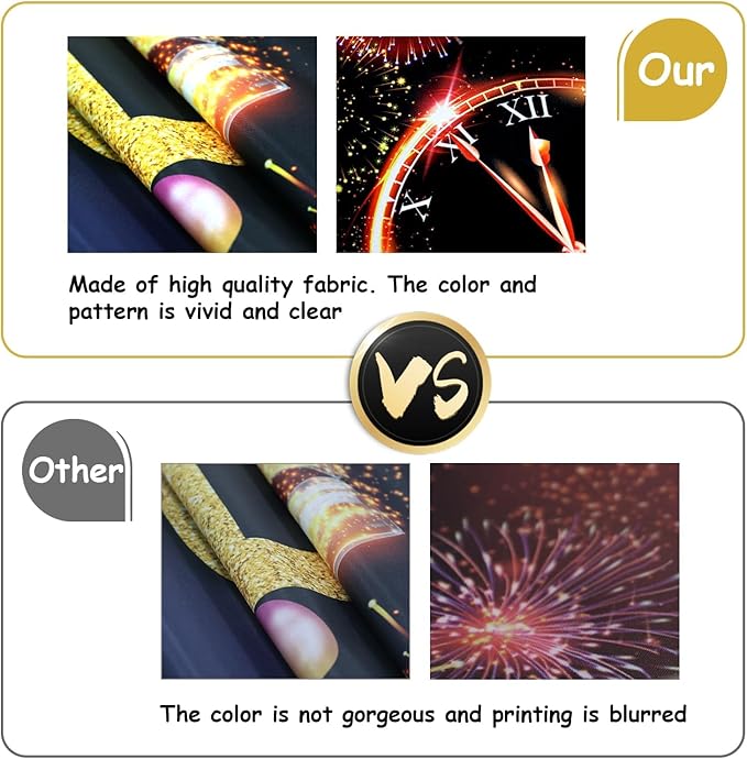 2026 New-Years Decorations, Premium Happy New Year Banner, Large 71x12in, Ideal New Years Eve Party Supplies 2026, Classic Design, HQ Fabric, HD Printing, Perfect for NYE Decorations