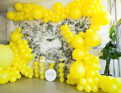 PartyWoo Yellow Balloons, 50 pcs 12 Inch Matte Yellow Balloons, Yellow Latex Balloons for Balloon Garland Balloon Arch as Party Decorations, Birthday Decorations, Baby Shower Decorations, Yellow-Y55