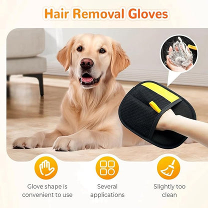 Pet Hair Removal Glove,Magic Brush Pet Hair,electrostatic pet Hair Remover Glove,Laundry/Couch/Carpet/Car Seat for 2025 New Reusable Magic Brush Cat & Dog Remover Tool(2 Pcs)