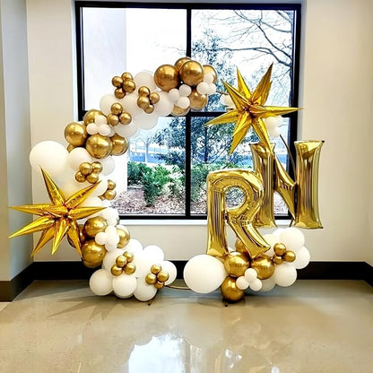 Giant P Alphabet Balloon Letters, Gold Self Inflating Custom Letter Balloons Birthday Decor, 40 Inch Helium Mylar Foil Name Word Balloons for Girls Men Anniversary Party Graduation Decoration Supplies