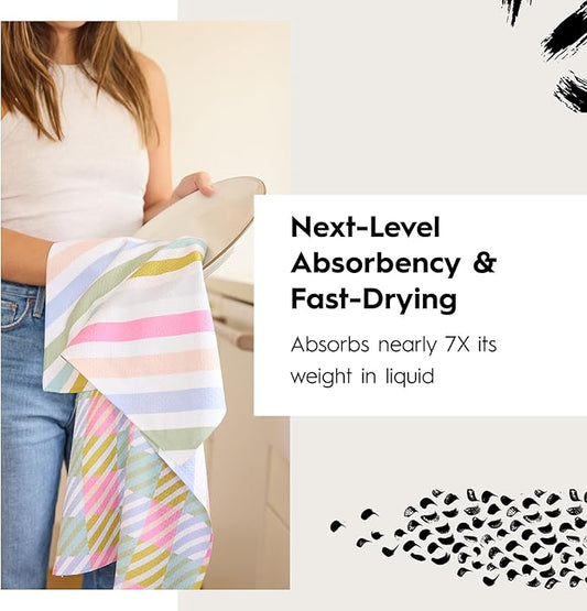 GEOMETRY Kitchen Tea Towel - Quick Dry Microfiber Cloth Dish Towels for Kitchen Drying - Premium Quick Dry Towel (USA Party, 1-Pack)
