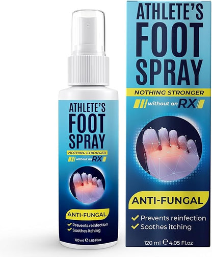Athlete’s Foot Spray With Tea Tree Oil | Antifungal Treatment for Athlete’s Foot, Jock Itch, Ringworm | Soothes Itchy, Irritated Skin on Feet, Groin & Inner Thighs | Relieves Burning | 120ml