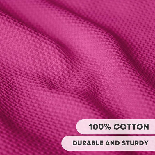 Artoid Mode 100% Cotton Rose Red Waffle Weave Kitchen Dish Cloths, 12x12 Inch Ultra Soft Absorbent Quick Drying Kitchen Dish Towels Set of 6