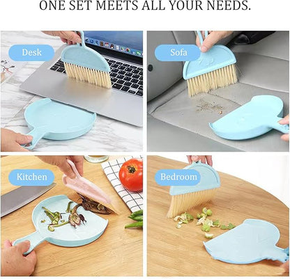 Desktop Broom and Dustpan Set with Soft Bristles, Mini Cleaning Brush for Table