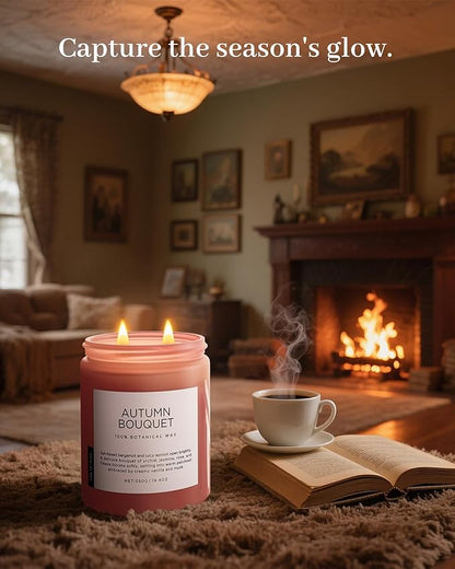 M&SENSE Scented Candles Orchid Jasmine Flower Aroma Large 19.4oz Natural Soy Wax 110 Hours Burn Time Clean Non Toxic Candle Classic 2 Wicks for Birthday Holiday Gifts