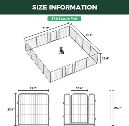 FXW Aster Dog Playpen Designed for Yard, 24inch 16 Panels