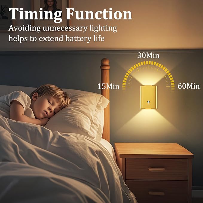 1 Pack Battery Operated Wall Sconce Light: 5000mAh Rechargeable Motion Sensor Night Light 3 Colors Wireless Sconce Magnetic Motion Sensor Stair Light Indoor LED Wall Light for Bedroom Hallway Closet