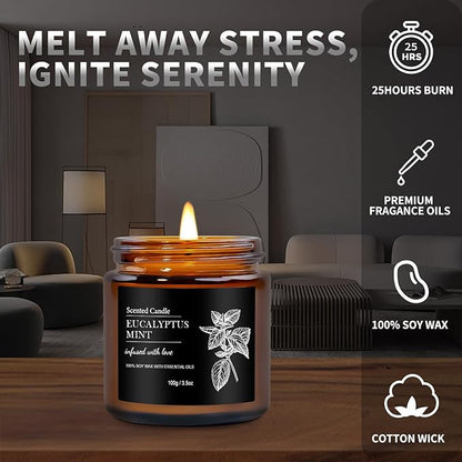 Scented Candle Set | Men Candle Set - 6 Pack Candles for Home Scented, Aromatherapy Candle for Men,150 Hour Burn Time, Masculine Candles Gifts for Birthday, Father's Day