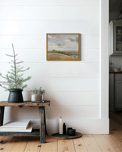 InSimSea Framed Canvas Wall Art Vintage Decor, Landscape Canvas Wall Art, Farmhouse Wall Art for Living Room, Rolling Hills Wall Painting Pictures for Bedroom Wall Decor, 9"x11"