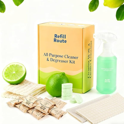 All Purpose Cleaner Spray, All-In-One Multipurpose Cleaner, Cleaning Spray for Every Surface, Bathroom Cleaner for Home, Kitchen (（12 x 16 Fl oz） Fresh Lime