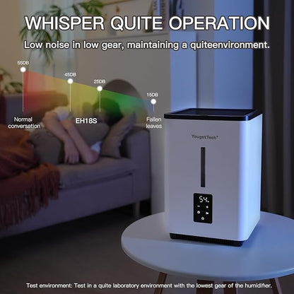 Evaporative Humidifiers for Bedroom Large Room|1.55Gallons|20W evaporative cool mist humidifier|7 Speed | MAX Output 1000 ml/h | Auto Humid | Top Filling